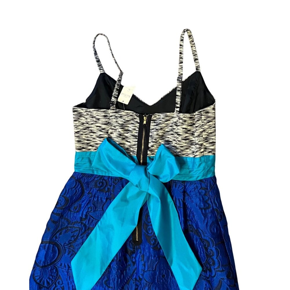 Anthropologie Blue Lace Midi Dress with Mint Sash - Picture 7 of 10